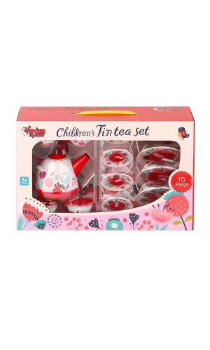998a-998b Çiçek Desenli Metal Çay Seti 15 Parça -vardem Oyuncak