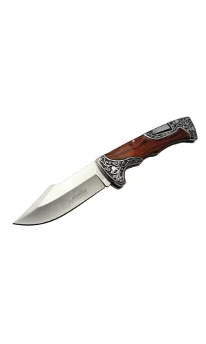 A3157a Av / Kamp Çakı 23 Cm - Gül Ağacı İşlemeli Saplı