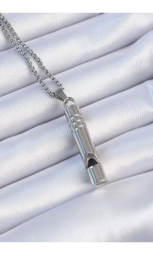 Acil Durum Düdüğü 316L Çelik Kararma Yapmaz Yüksek Desibel Kolye Unisex