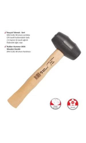 Ağaç Saplı Lastik Tokmak No:60