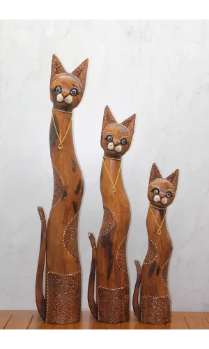 Ahşap 3lü Kedi Seti 1 Metre Model 1