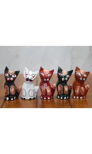 Ahşap 5li Kedi Seti Model 3