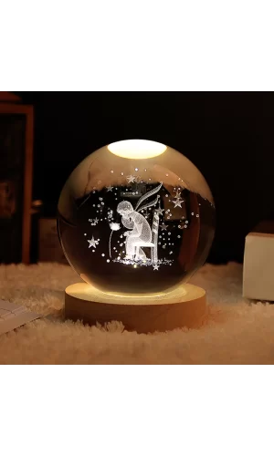 Ahşap Altlıklı Usbli Gece Lambası
