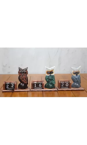 Ahşap Baykuş Takvim Polos-14