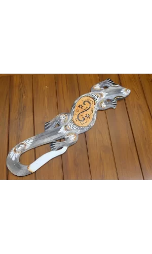 Ahşap Duvara Asmali Kertenkele Figürü Galileo-21