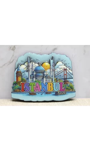 Ahşap İstanbul Temalı Magnet Alk4360