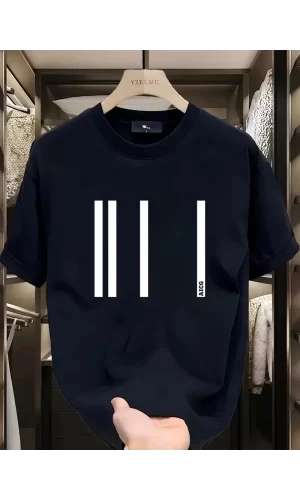 Luz&Pos Aıcg Ön Arka Baskılı Bisiklet Yaka Kadın Oversize Bisiklet Yaka T-shirt - Siyah