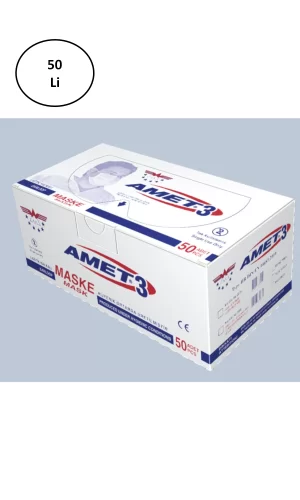 Amet Maske 3 Katlı Telli 50li
