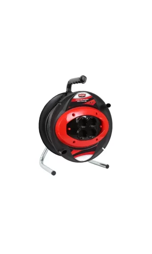 Amiral 20 Mt Makaralı 4lü Elektrik Uzatma Priz 3x2,5 Mm Siyah