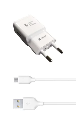 Android Mikro Uçlu Hızlı Şarj Aleti 3.1A 1 Metre Kablolu Hızlı Şarj Cihazı