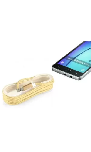 Android Örgü Şeklinde Renkli Çelik Şarj Data Kablosu - Gold