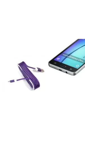 Android Örgü Şeklinde Renkli Çelik Şarj Data Kablosu - Mor
