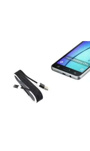 Android Örgü Şeklinde Renkli Çelik Şarj Data Kablosu - Siyah