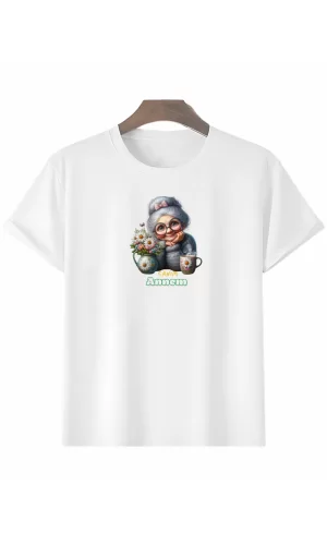 Luz&Pos Anneler Gününe Özel Tasarım Canım Annem Baskılı T-shirt - Beyaz