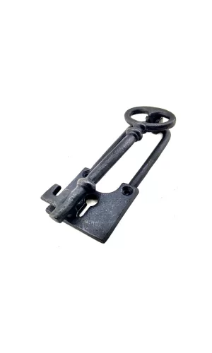 Antika Tarz Dekoratif Pirinç Anahtar Kapı Tokmağı, Taktak - 170x60mm, Oksit