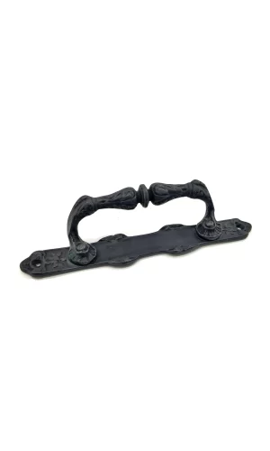 Antika Tarz Dekoratif Pirinç Dar Yan Çekme Kapı Kolu - 225x37 Mm, Oksit