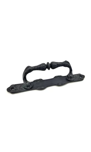Antika Tarz Dekoratif Pirinç Dar Yan Çekme Kapı Kolu - 225x37 Mm, Oksit