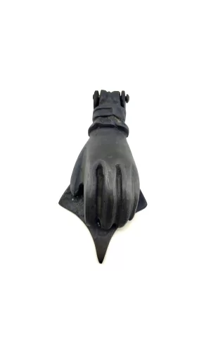 Antika Tarz Dekoratif Pirinç El Kapı Tokmağı, Taktak - 167x75 Mm, Oksit