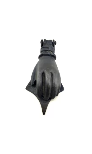 Antika Tarz Dekoratif Pirinç El Kapı Tokmağı, Taktak - 167x75 Mm, Oksit