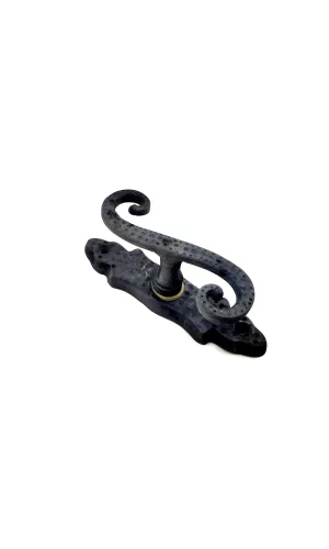 Antika Tarz Dekoratif Pirinç Kıvrık Pencere Kolu - 130x33 Mm, Oksit