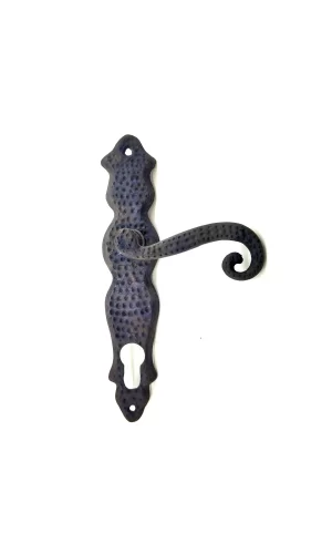 Antika Tarz Dekoratif Pirinç Kıvrık Yale Kapı Kolu - 210x43 Mm, Oksit