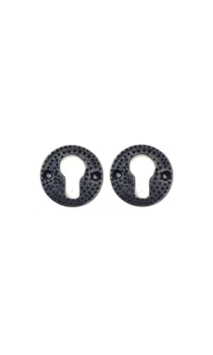 Antika Tarz Dekoratif Pirinç Oda Kilit Rozeti - 49mm, Oksit