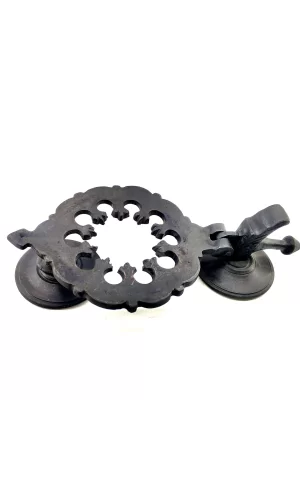 Antika Tarz Dekoratif Pirinç Osmanlı Kapı Tokmağı, Taktak - 265x75mm, Oksit