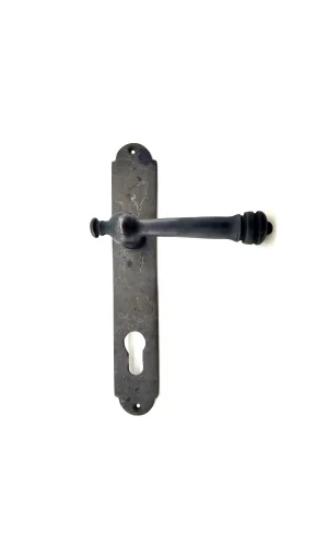 Antika Tarz Dekoratif Pirinç Taşra Oda Kapı Kolu - 220x35 Mm, Oksit
