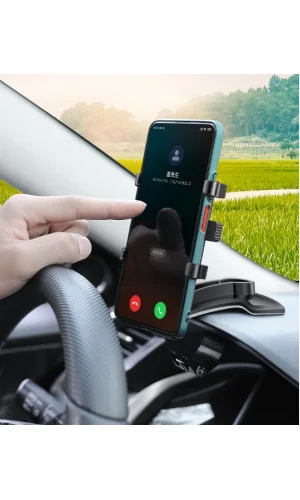Araba Gösterge Üstüne Takılan 360 Oynar Başlıklı Telefon Tutucu