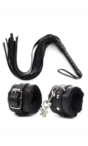 Deri Bileklik Kırbaç Harness Set