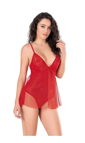 Ekru Jakarlı Bodysuit Gecelik