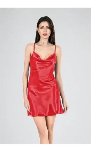 Arias Closet Kısa Gecelik Degaje Yaka Vizon 7740