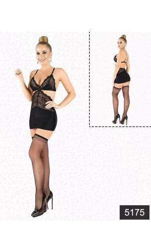 Likralı Saten Babydoll