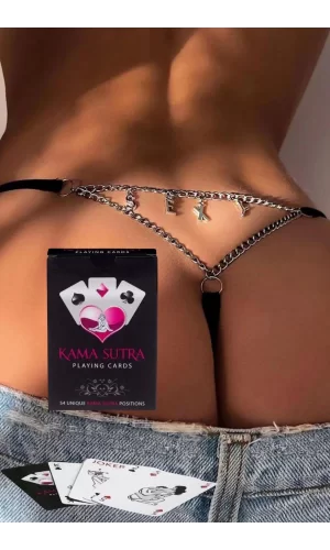 Sexy Görselli Oyun Kartı Kama Sutra Tanga Set