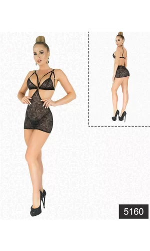 Simli Likralı  Dantel Babydoll