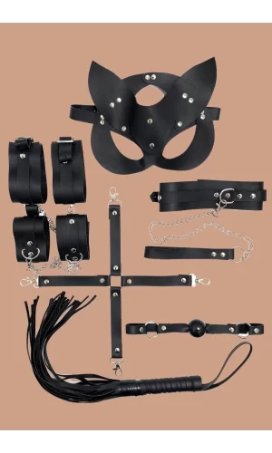 Siyah 7li Deri Harness Özel Set