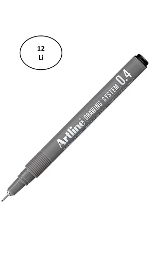 Artline 234 Çizim Kalemi 0.4 mm Siyah 12li
