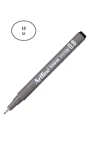 Artline 238 Çizim Kalemi 0.8 mm Siyah 12li