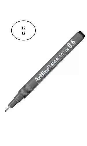 Artline Çizim Kalemi Drawing System 236 0.6 mm Siyah 12li