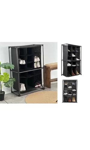 Ayakkabı Rafı - 15 Bölmeli Kumaş Ayakkabı Dolabı