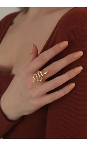Ayarlanabilir Gold Renk Yılan Yüzük