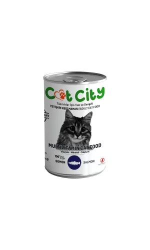 Az Tahıllı Somon Balıklı Yetişkin Kedi Konserve Yaş Mama 400 gr ( 3 Adet )