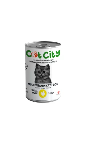 Az Tahıllı Tavuk Etli Yavru Kedi Konserve Yaş Mama 400 gr ( 3 Adet )