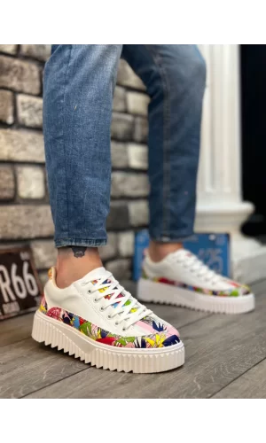 BA0801 BOA Yüksek Taban Renk Desenli Erkek Spor Ayakkabı