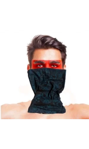 Baf Bandana Çoklu Kafatası Mavi Siyah Maske