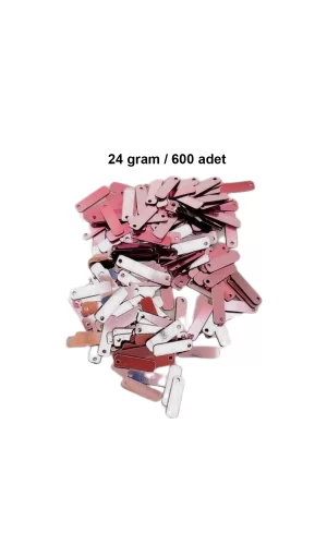 Bakır 15 x 5 mm Dantel Oya Yazma Halhal Abiye Lazer Kesim Pul 600 adet / 24 gram
