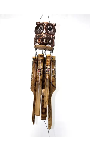 Bambu Baykuşlu Çan 60 Cm