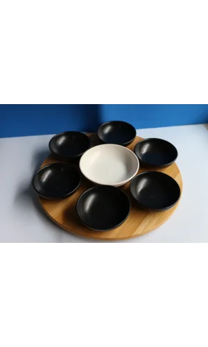 Bambu Dönen Standlı 7li Sosluk Set