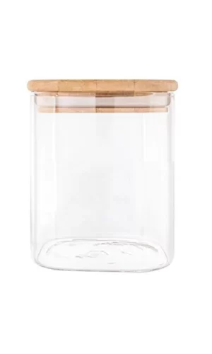 Bambu Kapaklı Cam Kavanoz Saklama Kabı 8,5x6 cm Royaleks-BLS6580