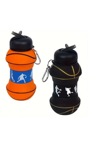 Basketbol Topu Tasarımlı Akordiyon Su Şişesi